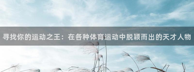 意昂5Kgame2平台注册：寻找你的运动之王：在各种体育运动中脱颖而出的天才人物